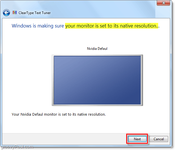 Windows 7 monitörünüzün doğal çözünürlüğüne ayarlandığından emin olun