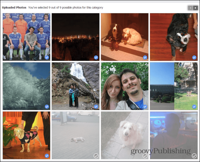 Facebook Look Back, yüklenen fotoğrafları düzenle