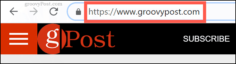 Chrome URL çubuğundaki groovyPost.com alan adı