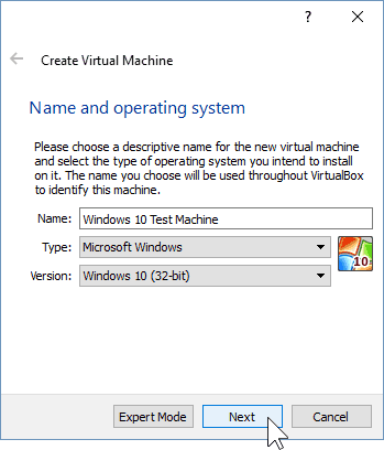 02 Yeni Sanal Makineyi adlandırın (Windows 10 Kurulumu)