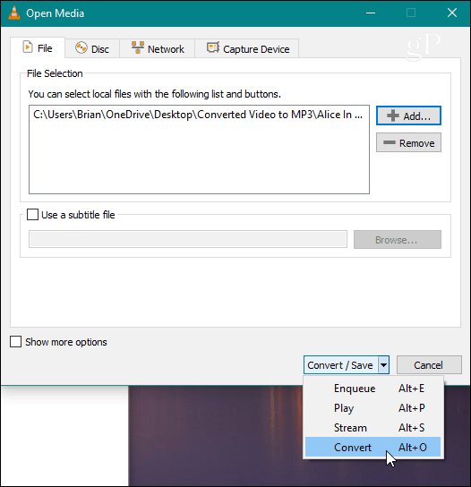  VLC Dosya Dönüştürme Seç