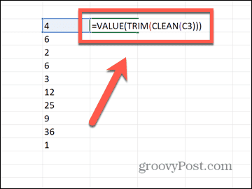 excel değeri trim temiz formül