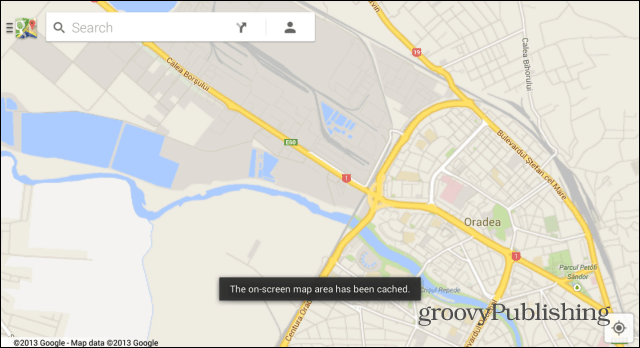 Google Haritalar Android haritası çevrimdışı kullanım için kaydedildi