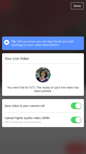 facebook profili video kaydetmek için canlı video seçeneği
