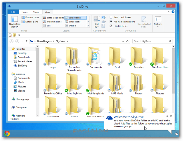 SkyDrive Windows 8 Masaüstü