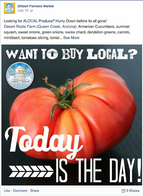 gilbert çiftçi pazarı facebook güncellemesi
