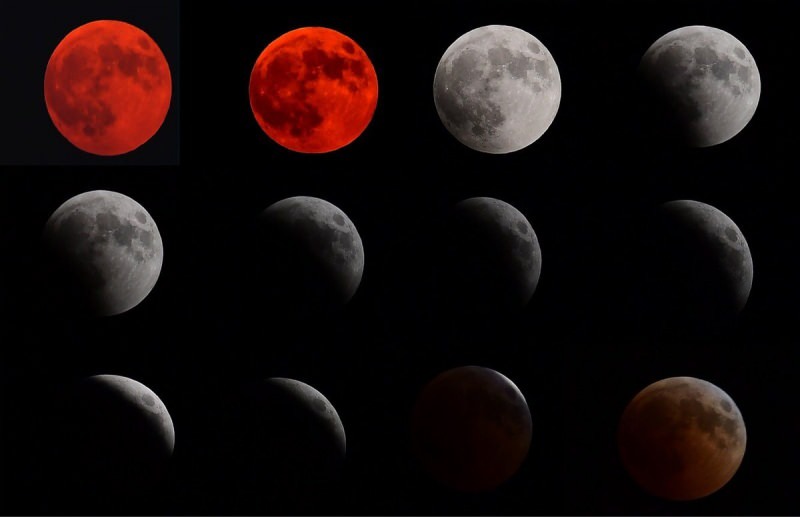 ay tutulma aşamasında farklı renklerle görülecek