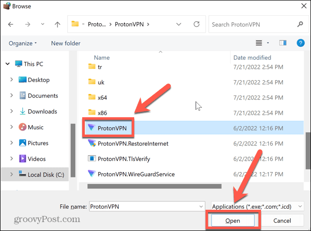 windows 11 vpn uygulamasını seç
