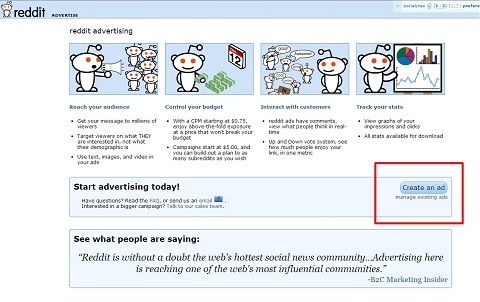 reddit reklam sayfası