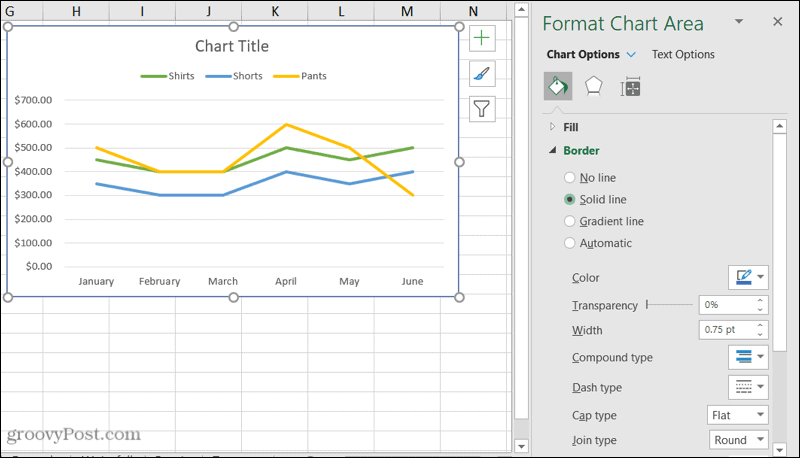 Excel'de Grafik kenar çubuğunu biçimlendirme