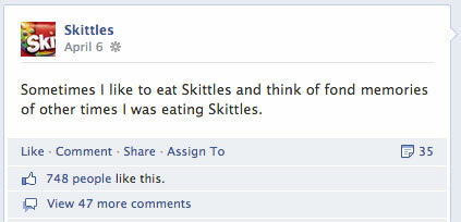 skittles facebook güncellemesi