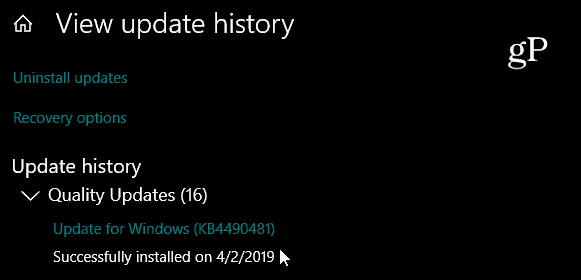 Windows 10 Toplu Güncelleştirme KB4490481