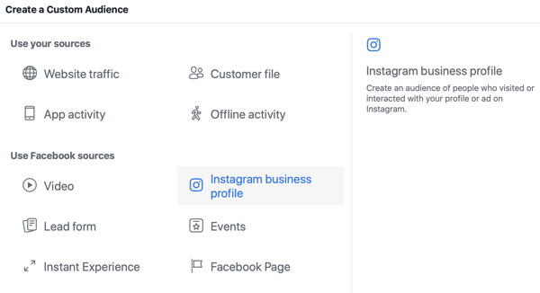 Takip ederek Instagram'ınızı stratejik olarak nasıl büyütebilirsiniz, 3. adım, kaynak Instagram işletme profili seçeneğini seçin