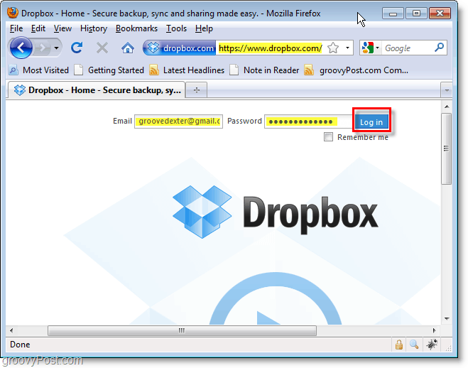 Dropbox ekran görüntüsü - Dropbox'a giriş yapın