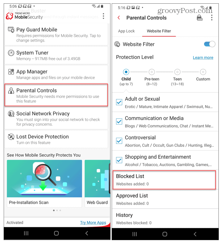 Trend Micro Ebeveyn Denetimleri