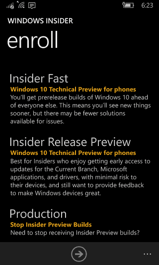Windows 10 Mobile Insider Sürüm Önizlemesi