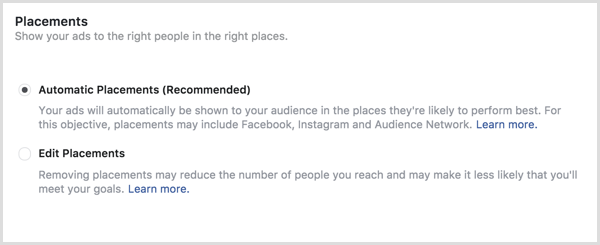 Facebook reklam yerleşimleri