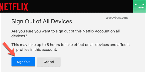 Netflix'teki tüm cihazlardan çıkış yapın