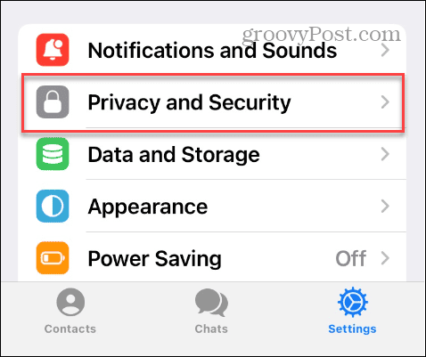 iPhone'daki Telegram'da Gizlilik ve Güvenlik ayarları