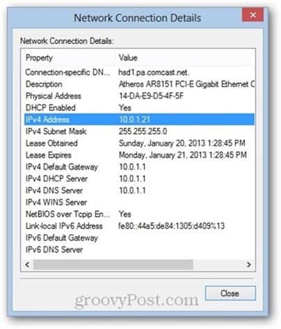 Windows 8 ortam erişim denetimi (MAC) adresi