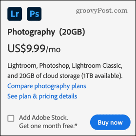 Photoshop fiyatlandırması