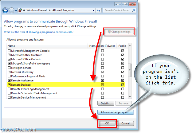 Windows 7 Güvenlik Duvarı Üzerinden Bir Programa İzin Verme [Nasıl Yapılır]