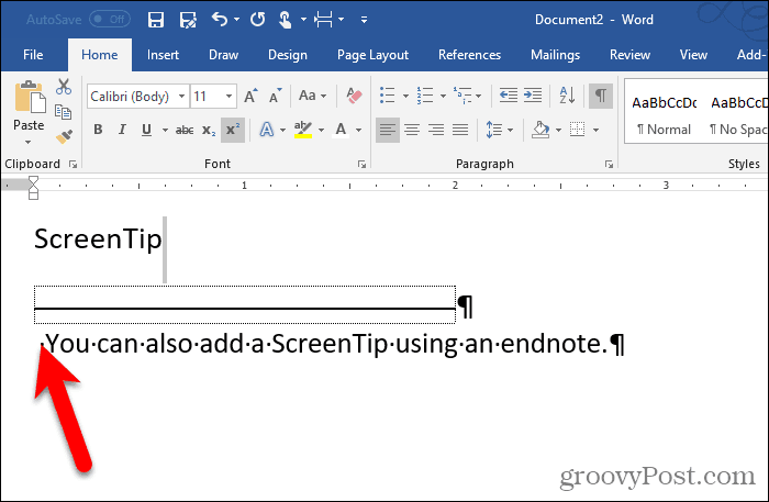 Word'de gizli endnote üzerindeki rakam