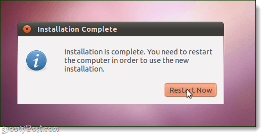 Ubuntu kurulumu tamamlandı