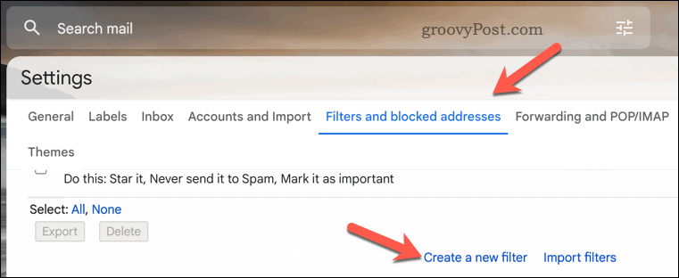 Bir Gmail filtresi oluşturun