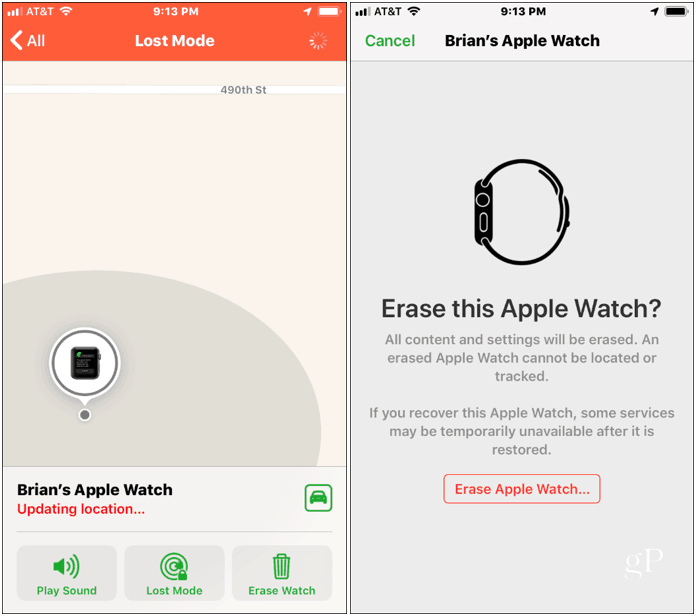 Apple Watch'u sil