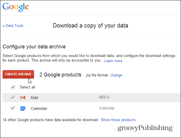 gmail verilerini arşivle