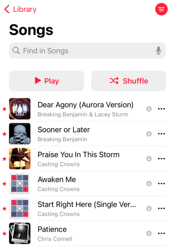Apple Music'teki Favori Şarkılar