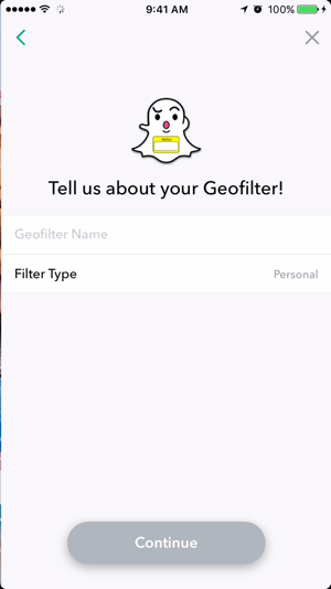 Snapchat geofilter'ınız için bir ad ekleyin.
