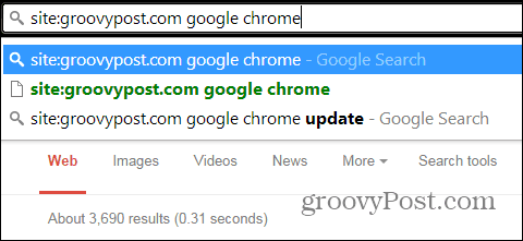 Chrome arama yalnızca bir sitede