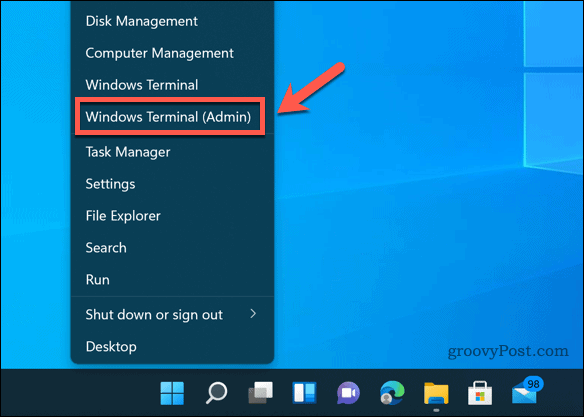 Windows 11'de Windows Terminalini Açma