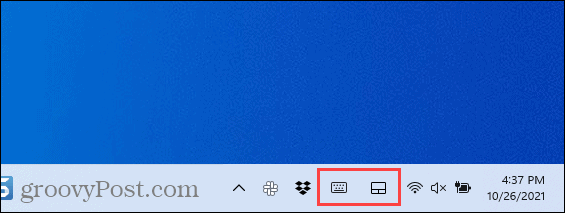 Windows 11'de görev çubuğu köşe simgeleri
