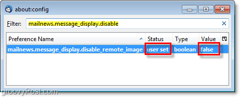 Thunderbird 3'te uzak içerik pop-up'larını devre dışı bırakmak için mailnews.message_display.disable_remote_image değerini false olarak değiştirin