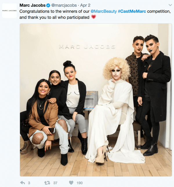 Marc Jacobs, #castmemarc kampanyasıyla topluluk oluşturur. 