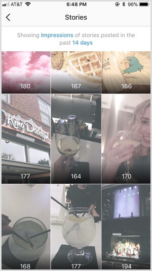 Gösterimlere göre sıralanmış Instagram Insights Hikayeleri