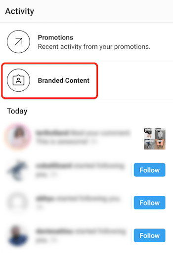Instagram markalı içerik bildirimini görüntüleyin