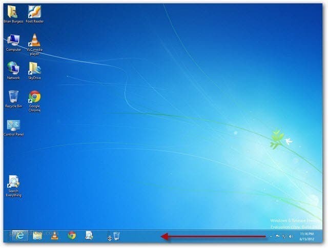 Windows 8 Görev Çubuğuna Geri Dönüşüm Kutusu Ekleme