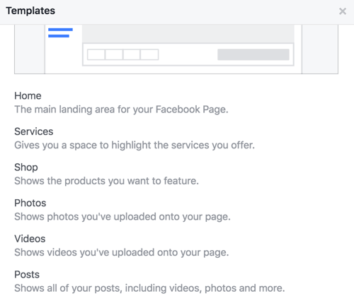 Facebook sayfanızın şablonunun sekmeleriyle ilgili ayrıntıları öğrenin.