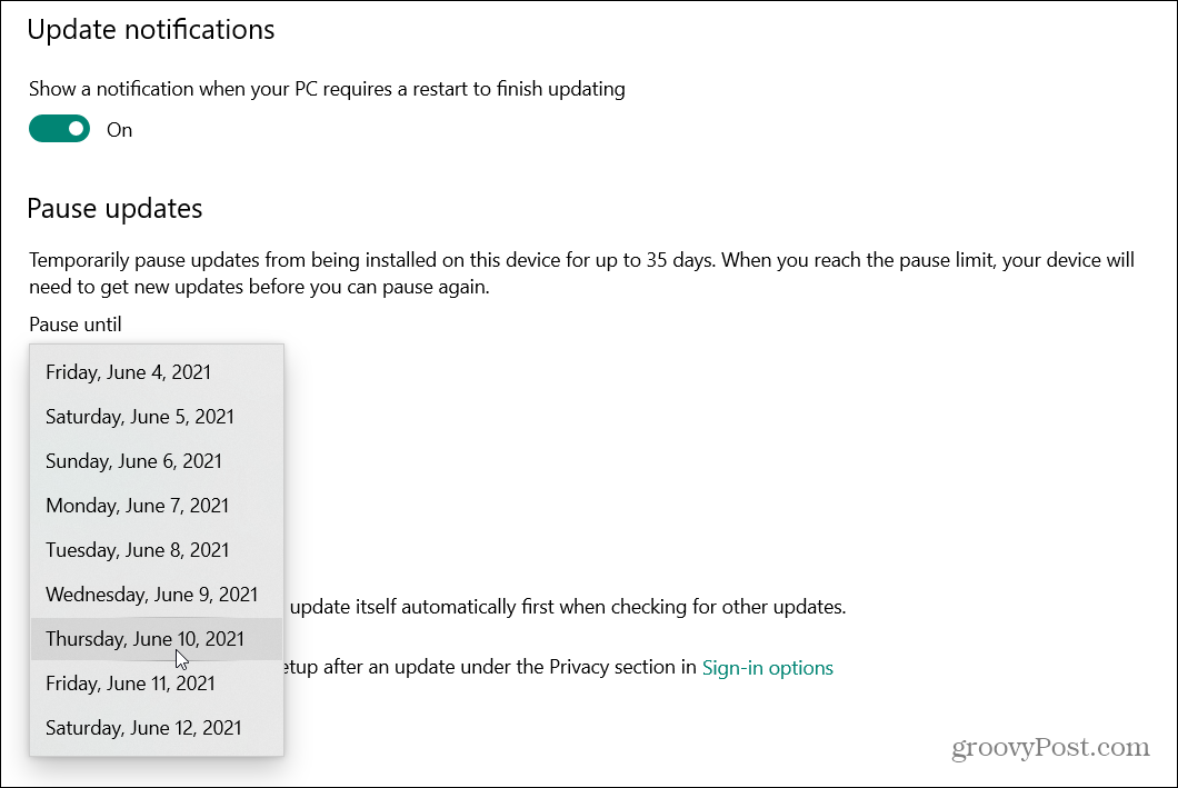 Windows 10 Mayıs 2021 Güncelleştirmesi (Sürüm 21H1) Nasıl Geciktirilir