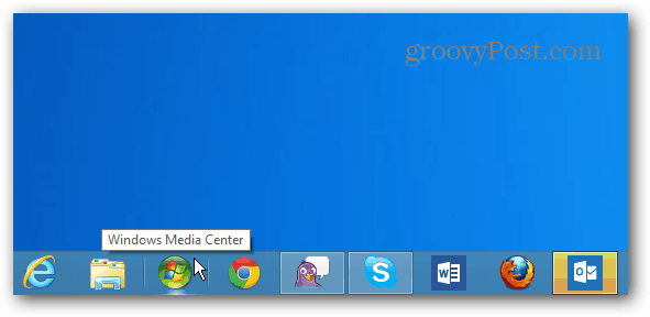 Windows Media Center simgesi Görev Çubuğu