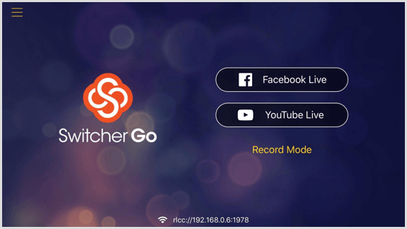 Facebook ve YouTube hesaplarınızı bağlayabileceğiniz Switcher Go ekranı