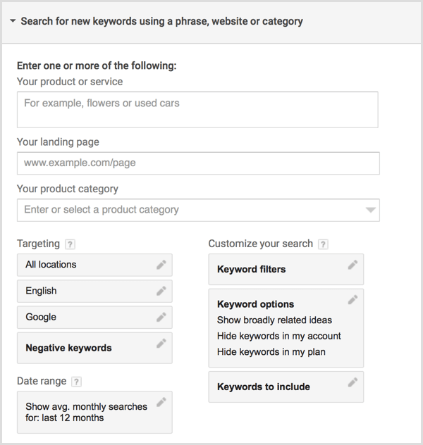 Google AdWords Anahtar Kelime Planlayıcı araması