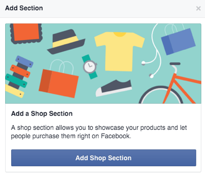 facebook mağaza bölümü ekle düğmesi