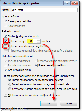 excel 2010'da otomatik veri yenileme