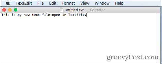 Mac'te TextEdit'te metin dosyası aç