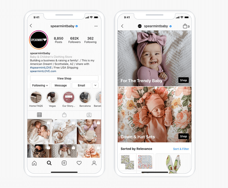 ABD'de yaz aylarından itibaren Instagram Mağazası, kullanıcıların ürünlere göz atmasına ve koleksiyonları doğrudan keşfetmesine olanak tanır. Instagram Explore'da bulunan ve kullanıcıları doğrudan bir markanın mağazasına veya alışverişe götüren özel alışveriş sekmesi gönderiler.